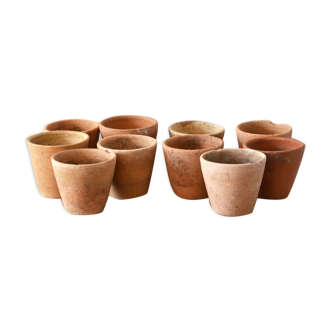 10 old terracotta seedling pots
