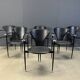 Vintage leather armchairs by Arrben Italy, 1980s - set of 6