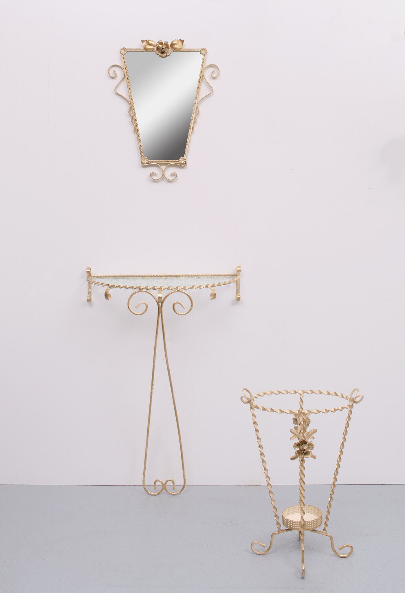 Wrought Iron Hall Set France 1950s