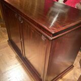 19th Century Italian Empire Mahogany Commode 2-Doors Cabinet