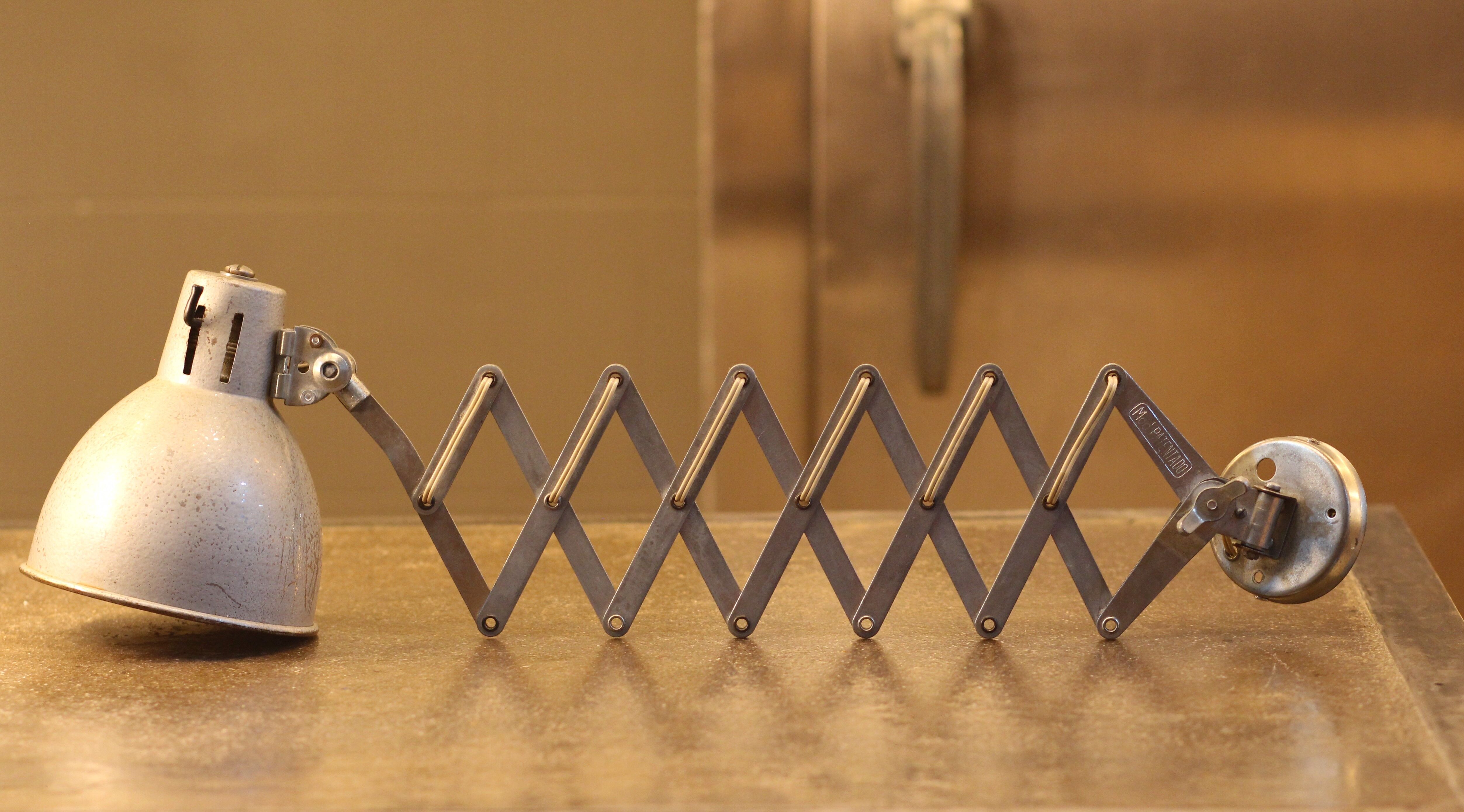 industrial scissor wall lamp