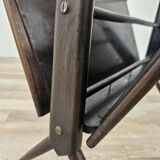 Magazine rack from the 1950s in wood and brass