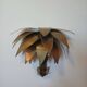70's brutalist palm tree wall light in brass
