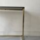 Console table in real brass and smoked glass, Italy 1970