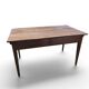 Ancienne table de ferme en bois massif à deux tiroirs
