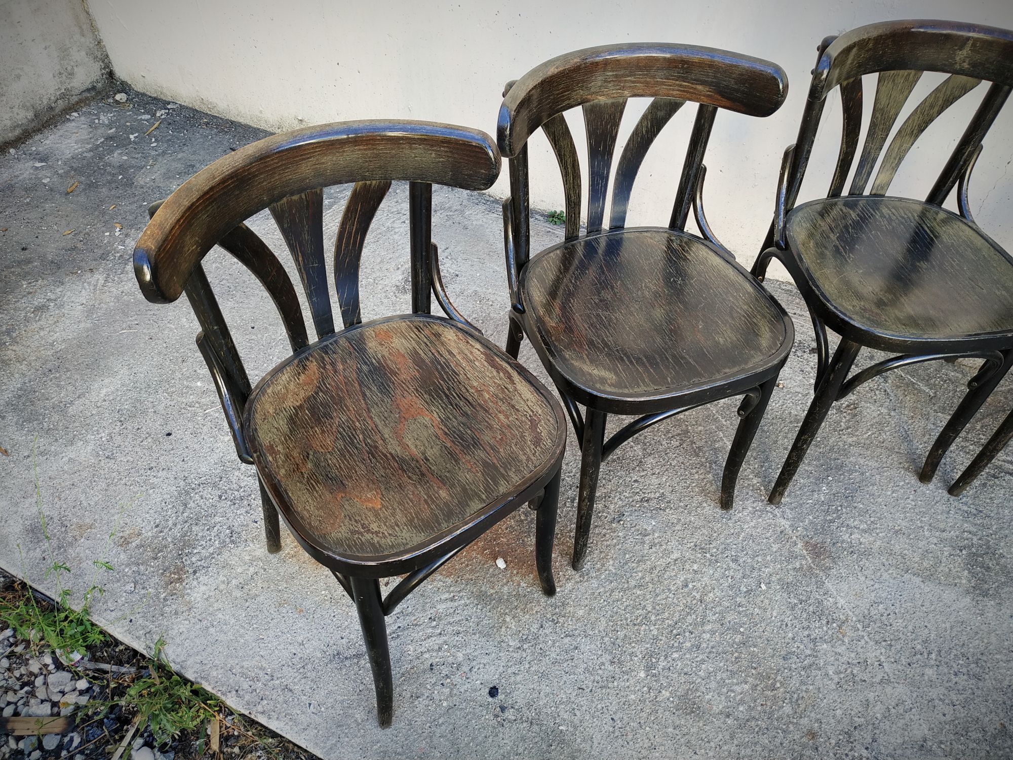 Series of eight bistro chairs