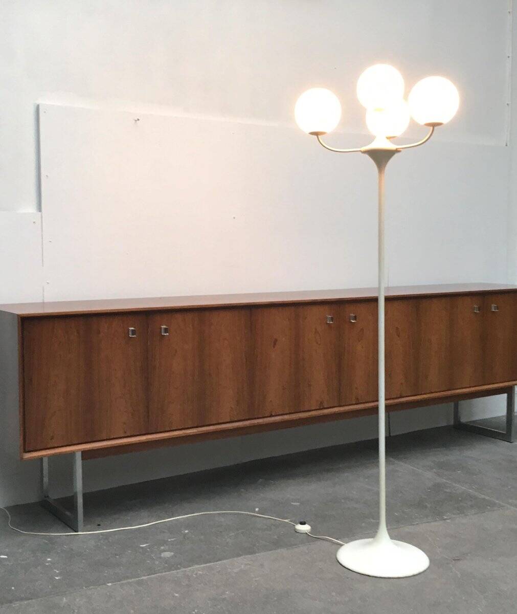 Lampe sur pied en verre et métal par E.R. Nele pour Temde, années 1960