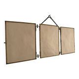 Vintage mirror 1900 triptych barber dressing table brass - 27 x 70 cm