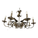 Lustre contemporain en fer forgé florentin brun-argent