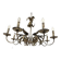 Lustre contemporain en fer forgé florentin brun-argent