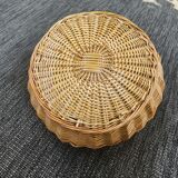Large round wicker basket with handles