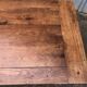 Antique solid cherry farmhouse table with 2 end drawers and 1 pull-out.
