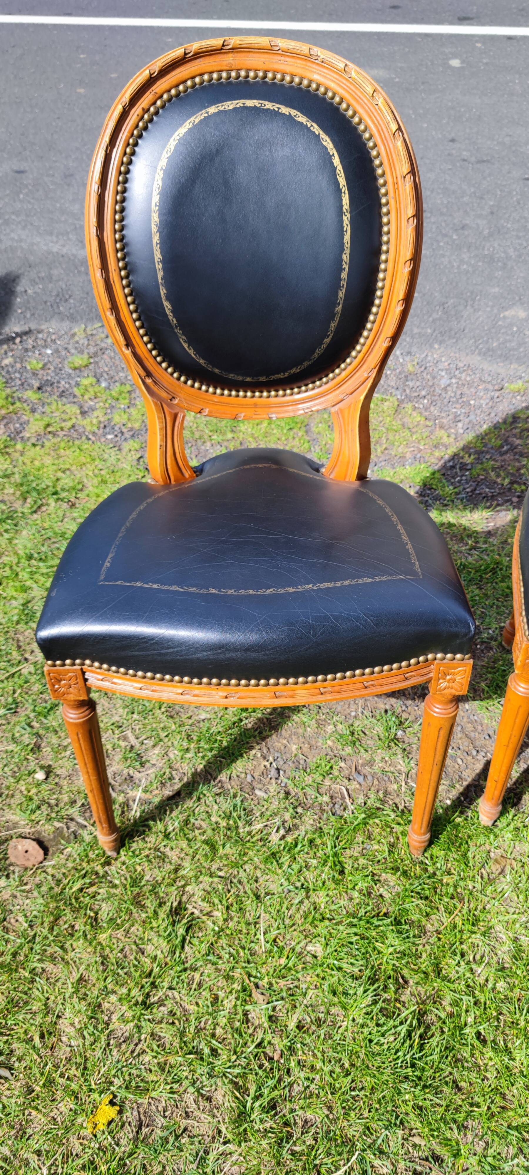 4 Louis XVI medallion chairs