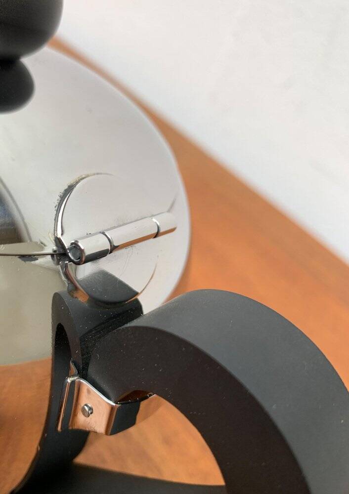 Postmodern Italian Bomb Teapot in Stainless Steel and Bakelite by Carlo Alessi for Alessi