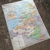 Old vintage British Isles /Benelux mdi map