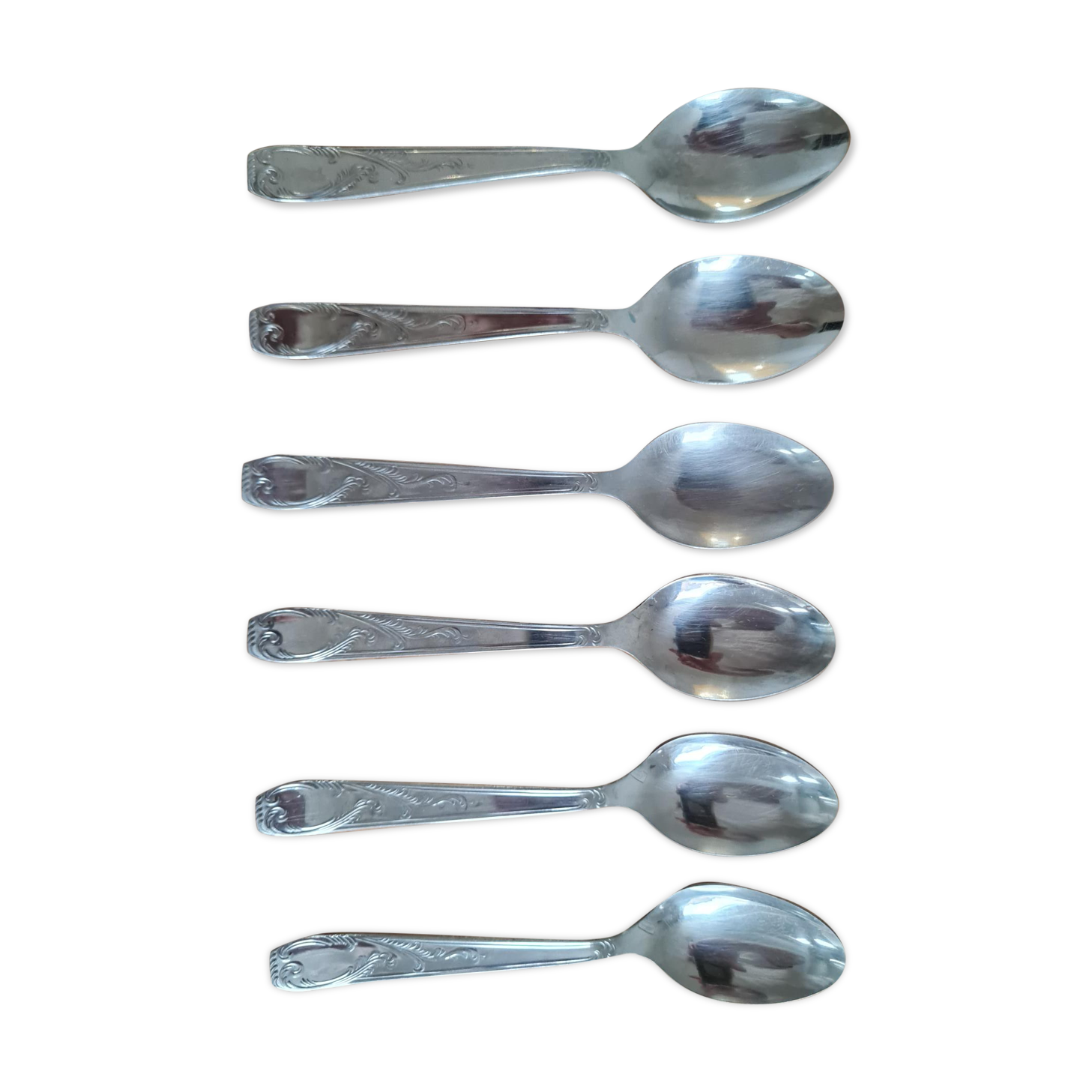 Set of 6 spoons in vintage stainless steel