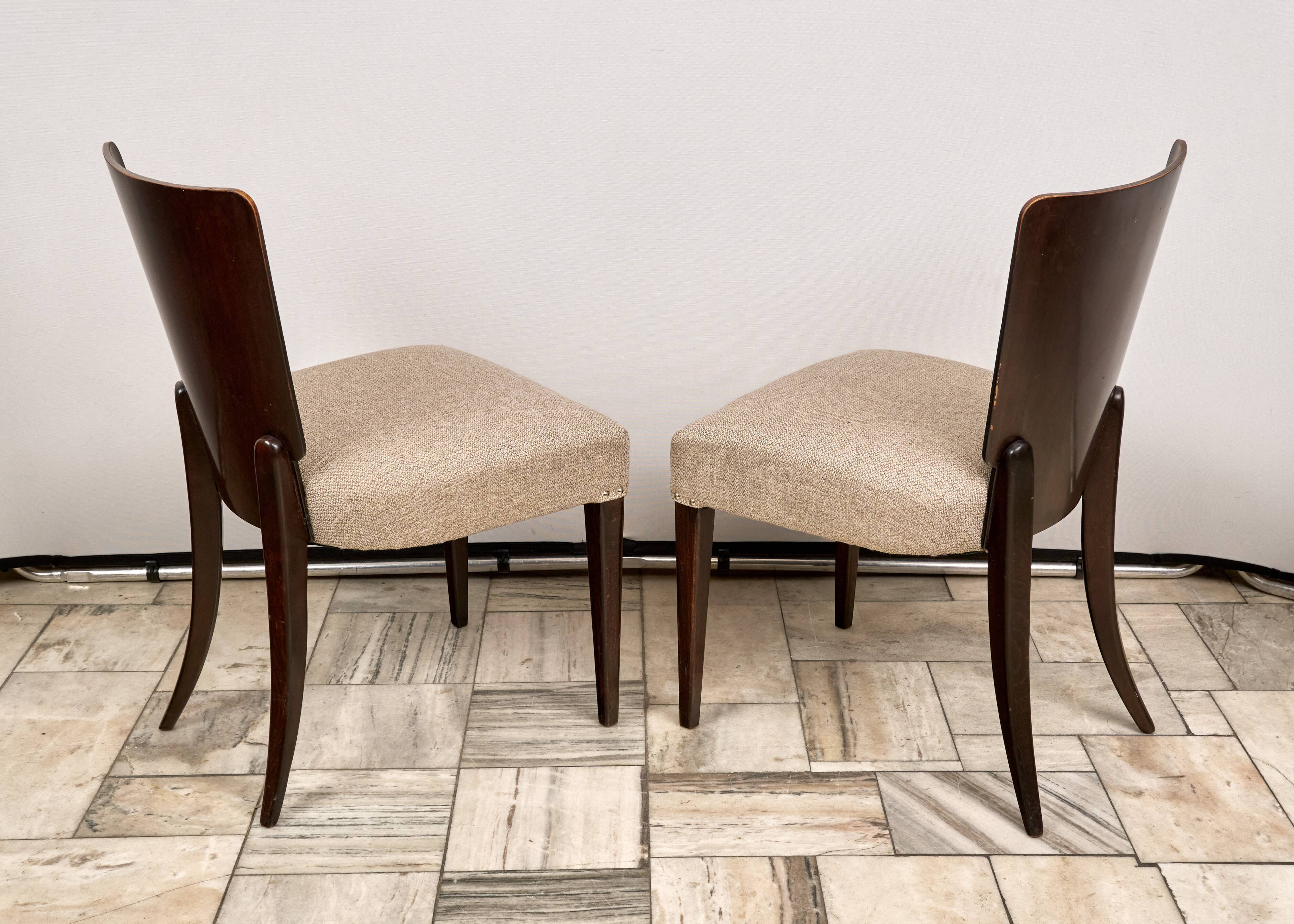 Set of 4 H-214 Dining Chairs by Jindřich Halabala, 1930s, Czechoslovakia