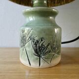Ceramic lamp, herbarium decoration and fiber blinds