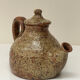 Vintage glazed ceramic sculptural teapot from the 1970s.