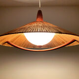 Raffia bast and teak pendant lamp by Temde