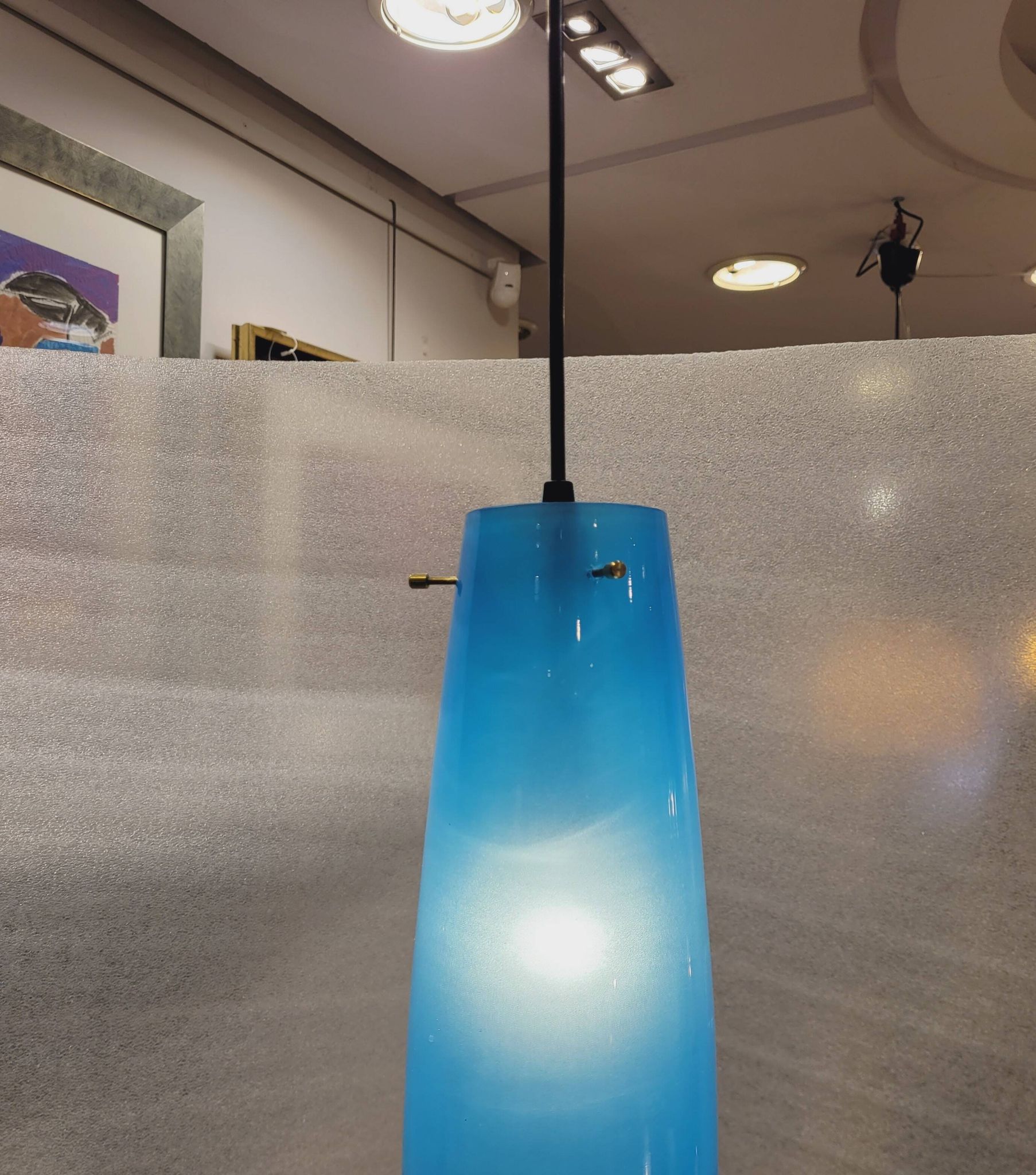 Blue tech lamp, Murano crystal, Vetreria Vistosi, 70's – Italy