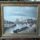 Ancienne Peinture À L Huile Notre Dame/Paris/Guérin Gabriel/19 Ème Siècle