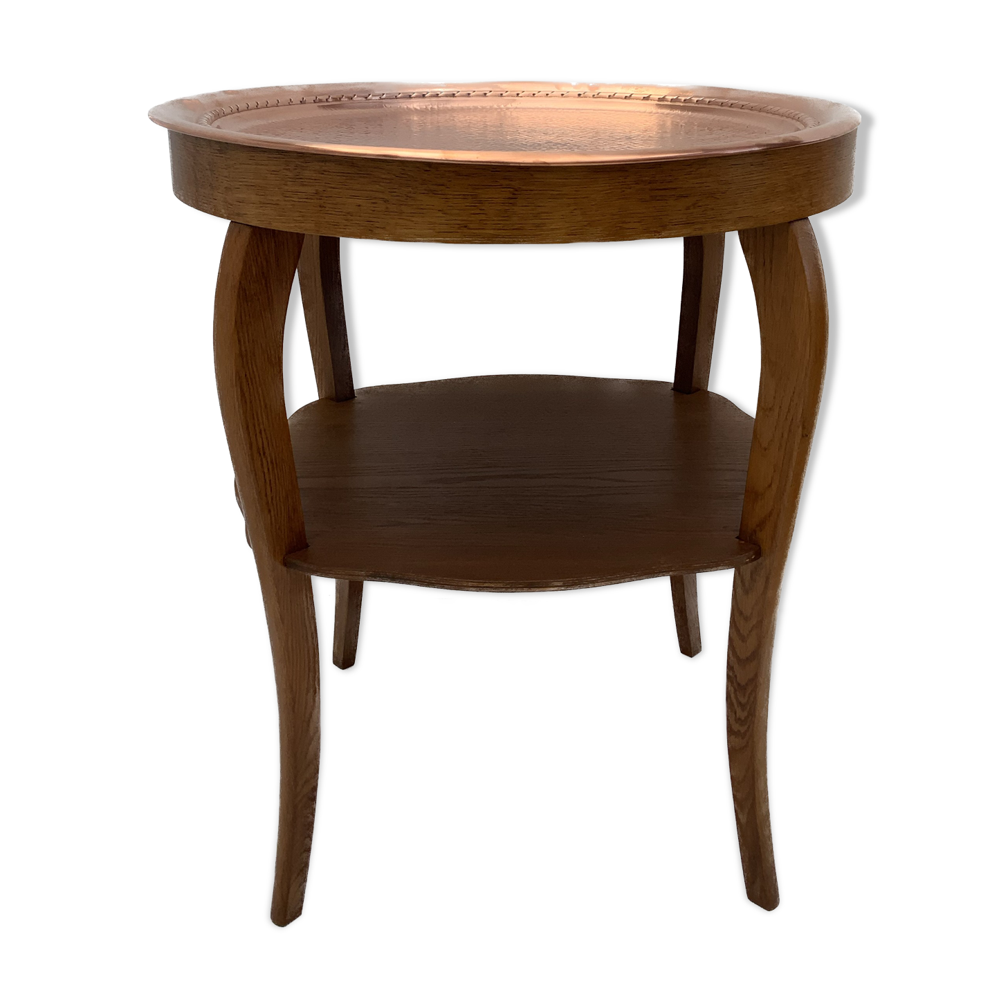 Art deco side table, copper top 1930s