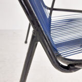 Mid-century plastic thread outdoor club chair