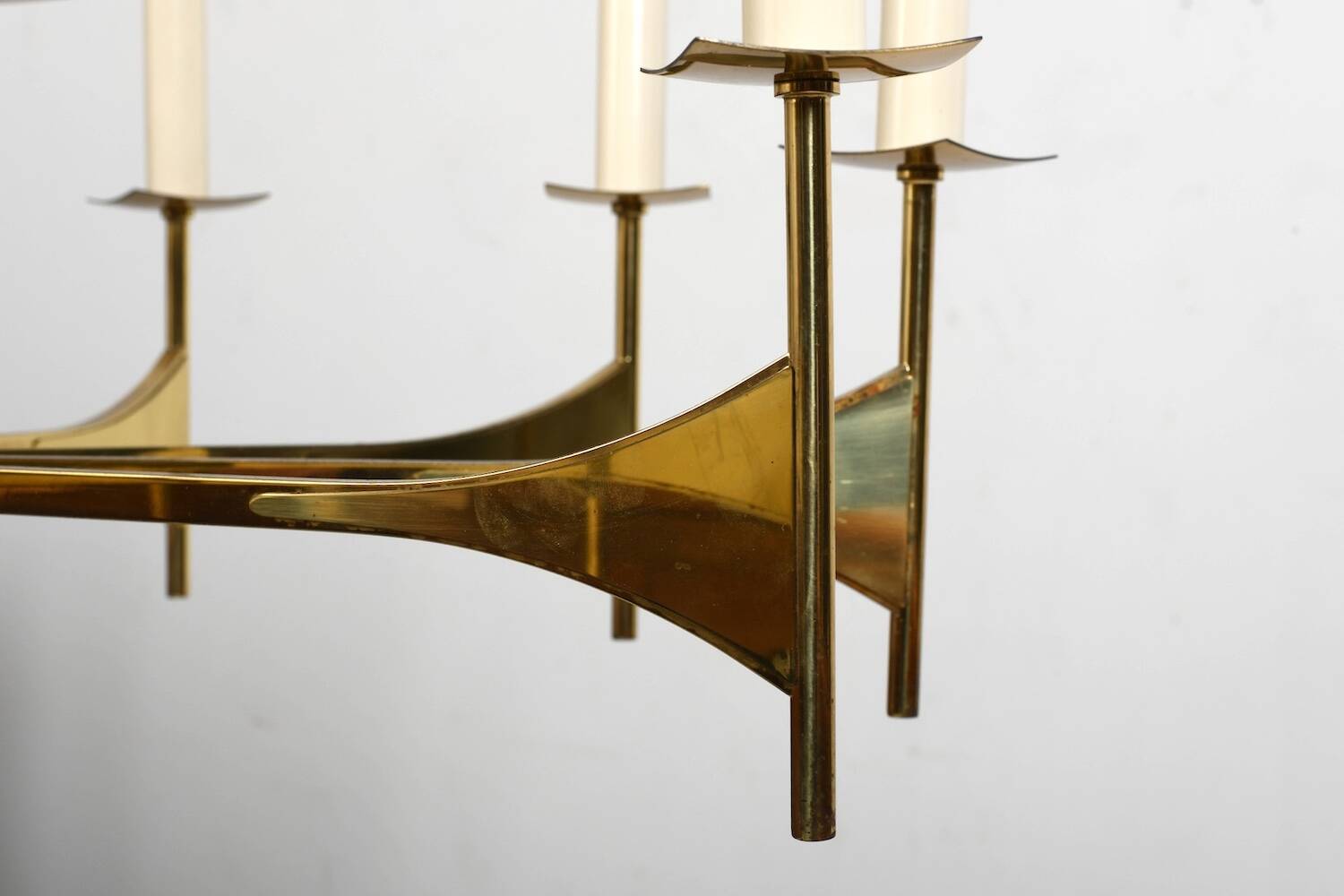 High Quality Ten Armed Brass Chandelier 1960s.