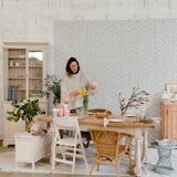 Rattan armchairs