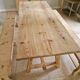 farm table and wooden benches