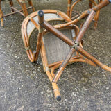 Lot of 4 chairs terrace bistro type "Parisian" brown and beige