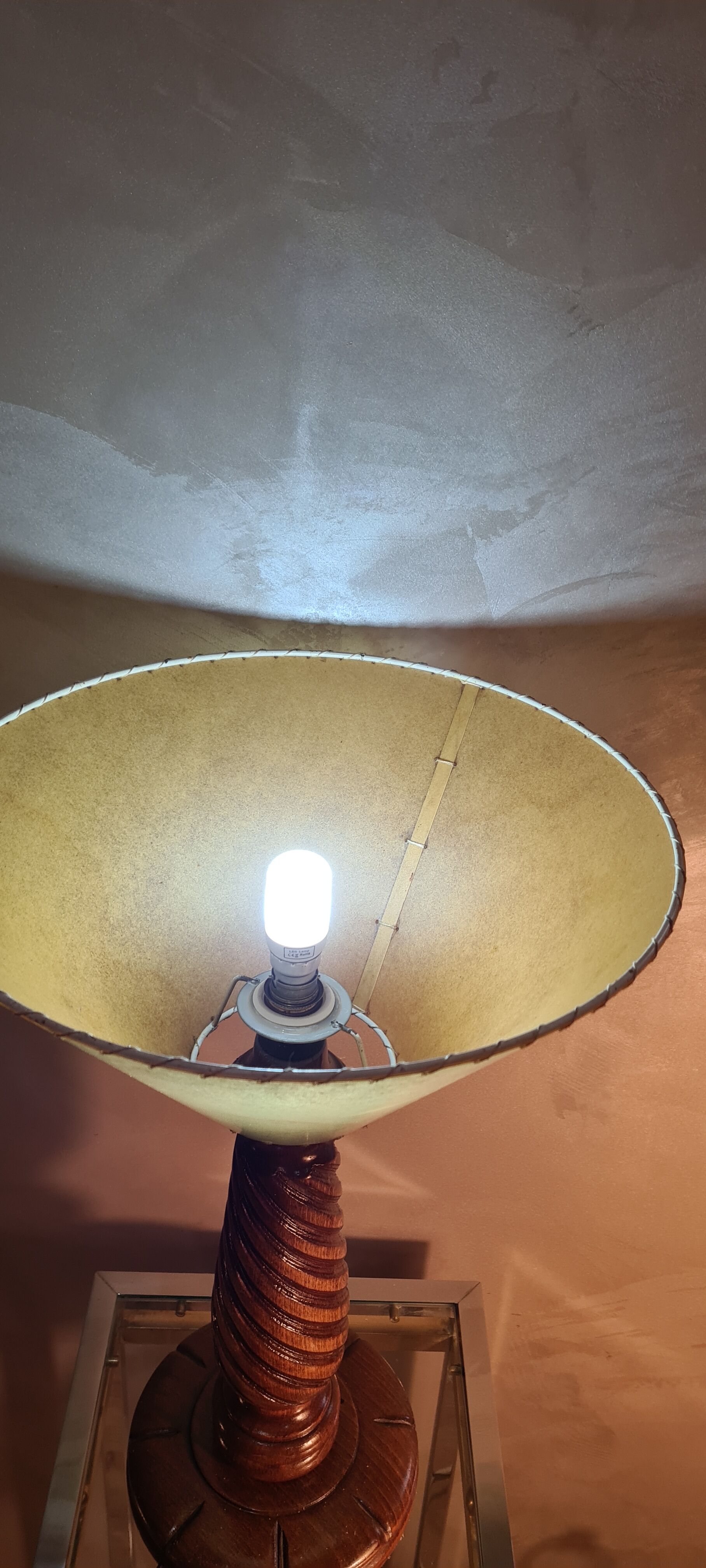 Vintage 1960 solid wood lamp