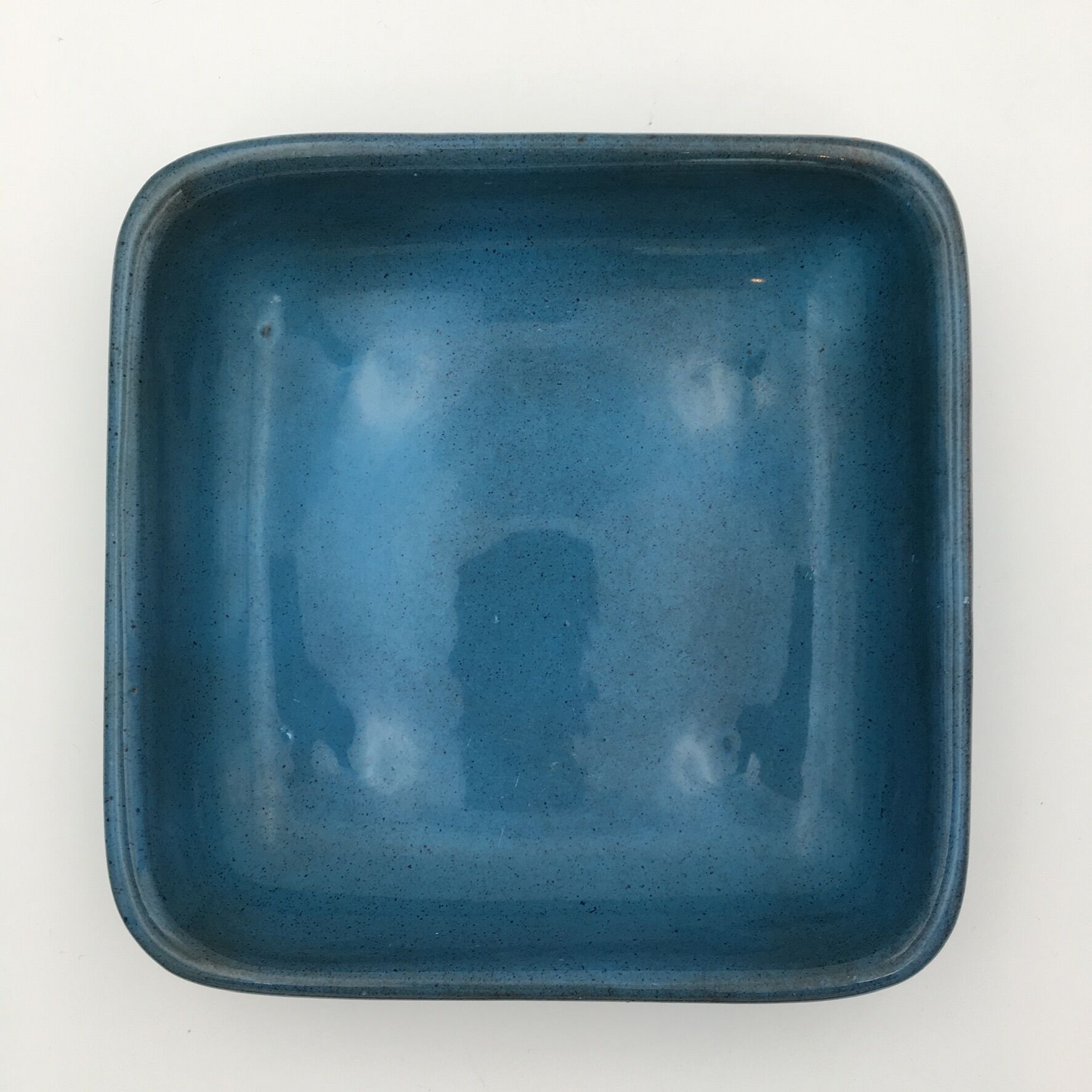 Hollow cup enamelled terracotta, turquoise, by Dawn Chatoney - 20th, 21st century