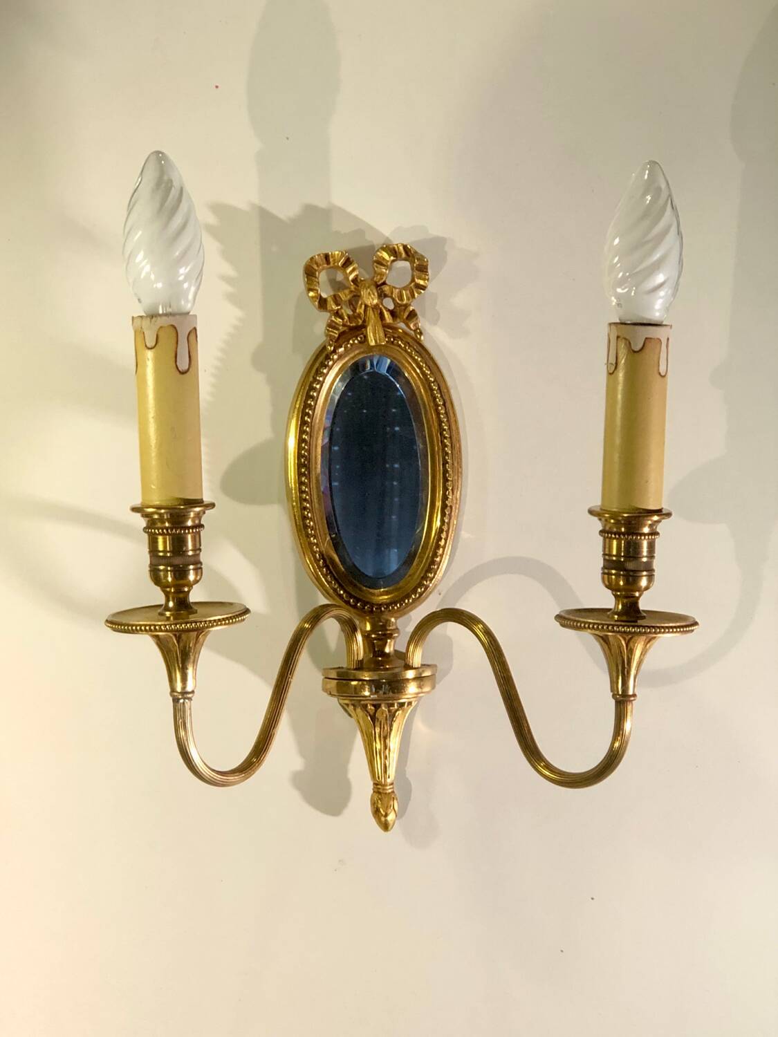 Louis XVI Wall Lamp Lucien Gau Mirror
