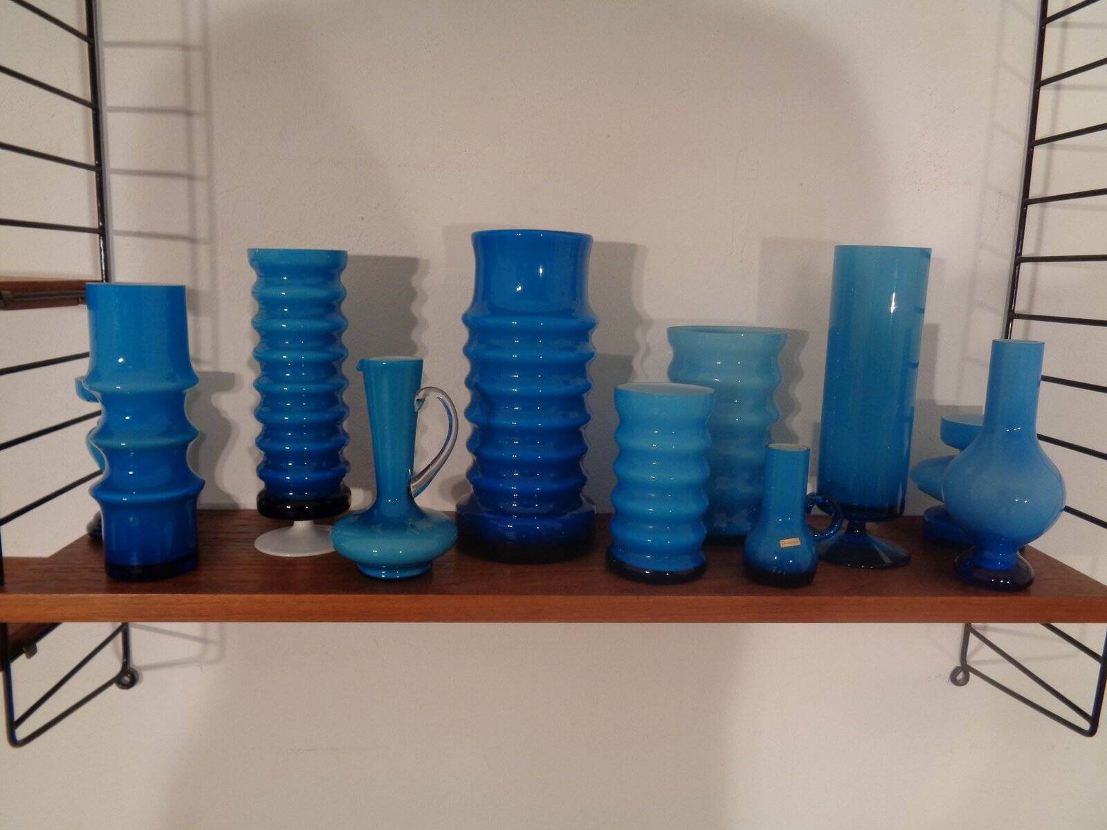 German glass vases by Karl Friedrich, 1960s, set of 11.