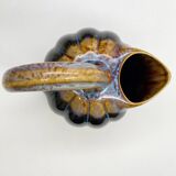 Pitcher Vintage jug in brown and blue ceramic in the shape of a melon
