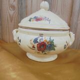 Sarreguemines AGRESTE soup tureen with flower decoration