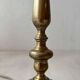 Brass table lamp with pleated shade, 1960s vintage design.