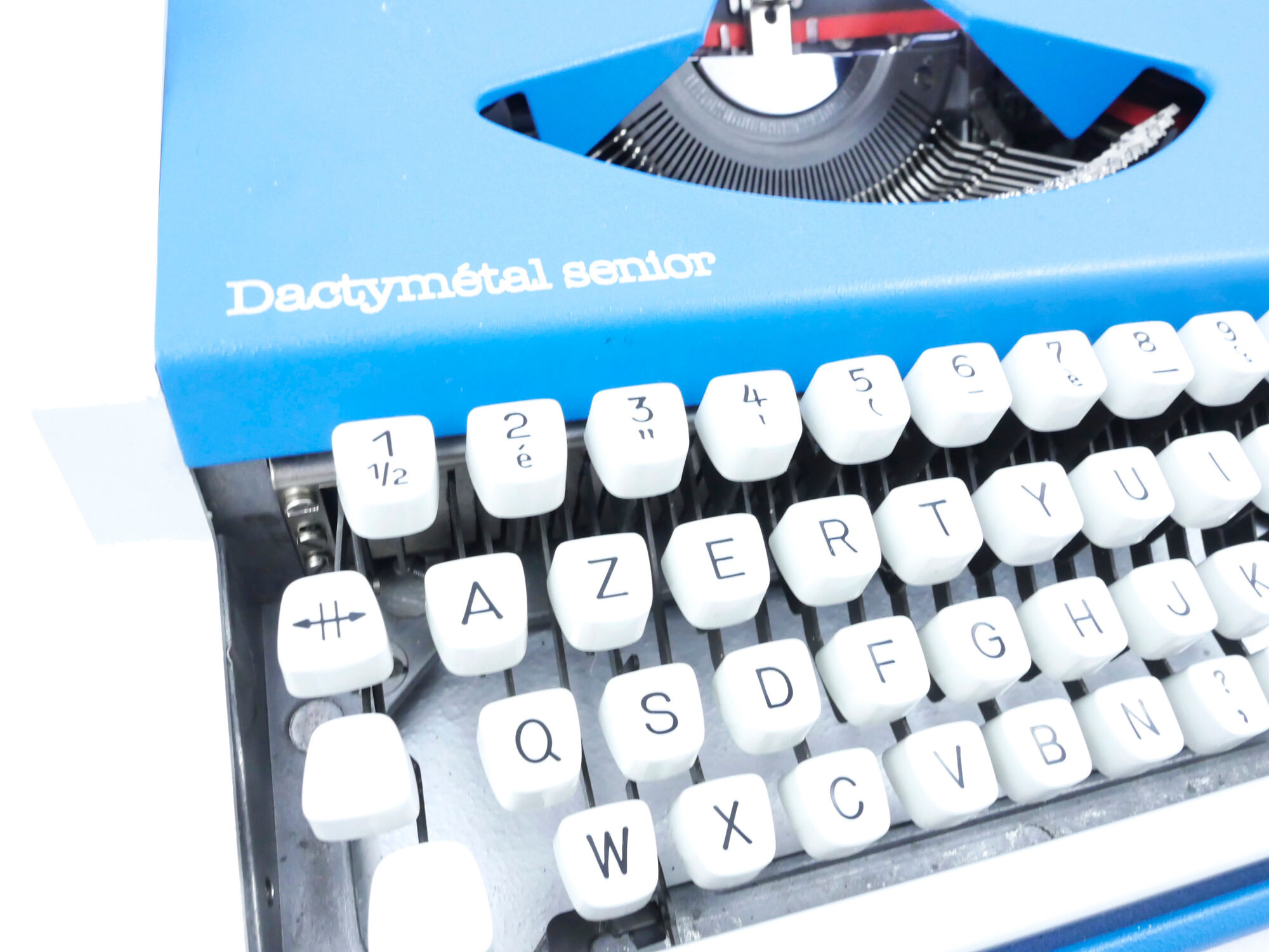 Revised Blue Olympia Dactymetal typewriter