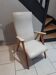Scandinavian vintage white compass foot armchair