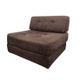 Fauteuil vintage marron côtelé / une place avec accent chromé