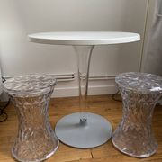 Kartell set by Philippe Starck table and 2 stools