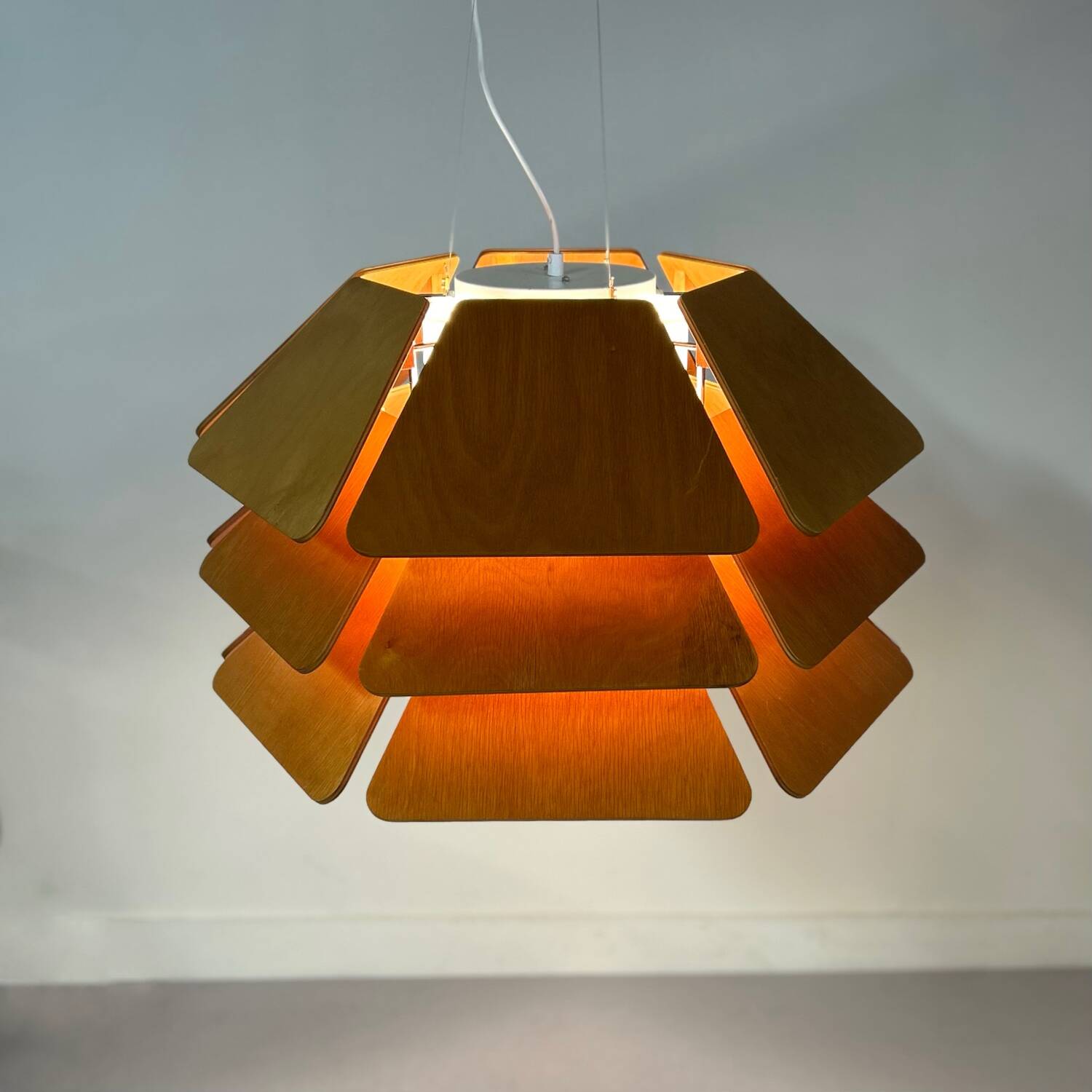IMPRESSIVE DANISH MODEL 838 PENDANT LAMP BY P&P LJUS AB, 1970s