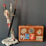 Porte parapluie en laiton et fonte, Gandry Fils, peint en blanc