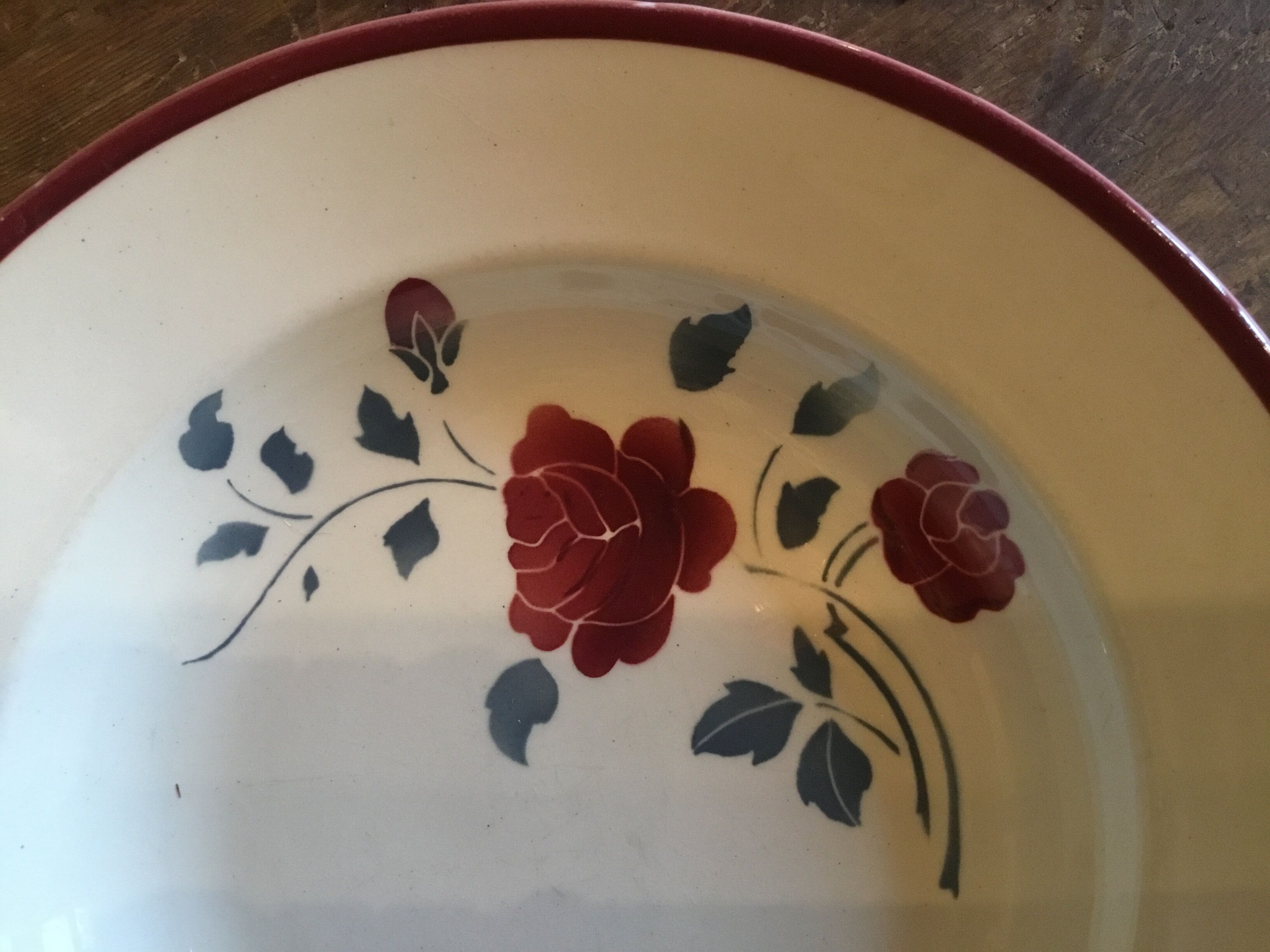 6 plates "roses" Badonviller