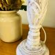 Wooden lamp foot patina white shabby