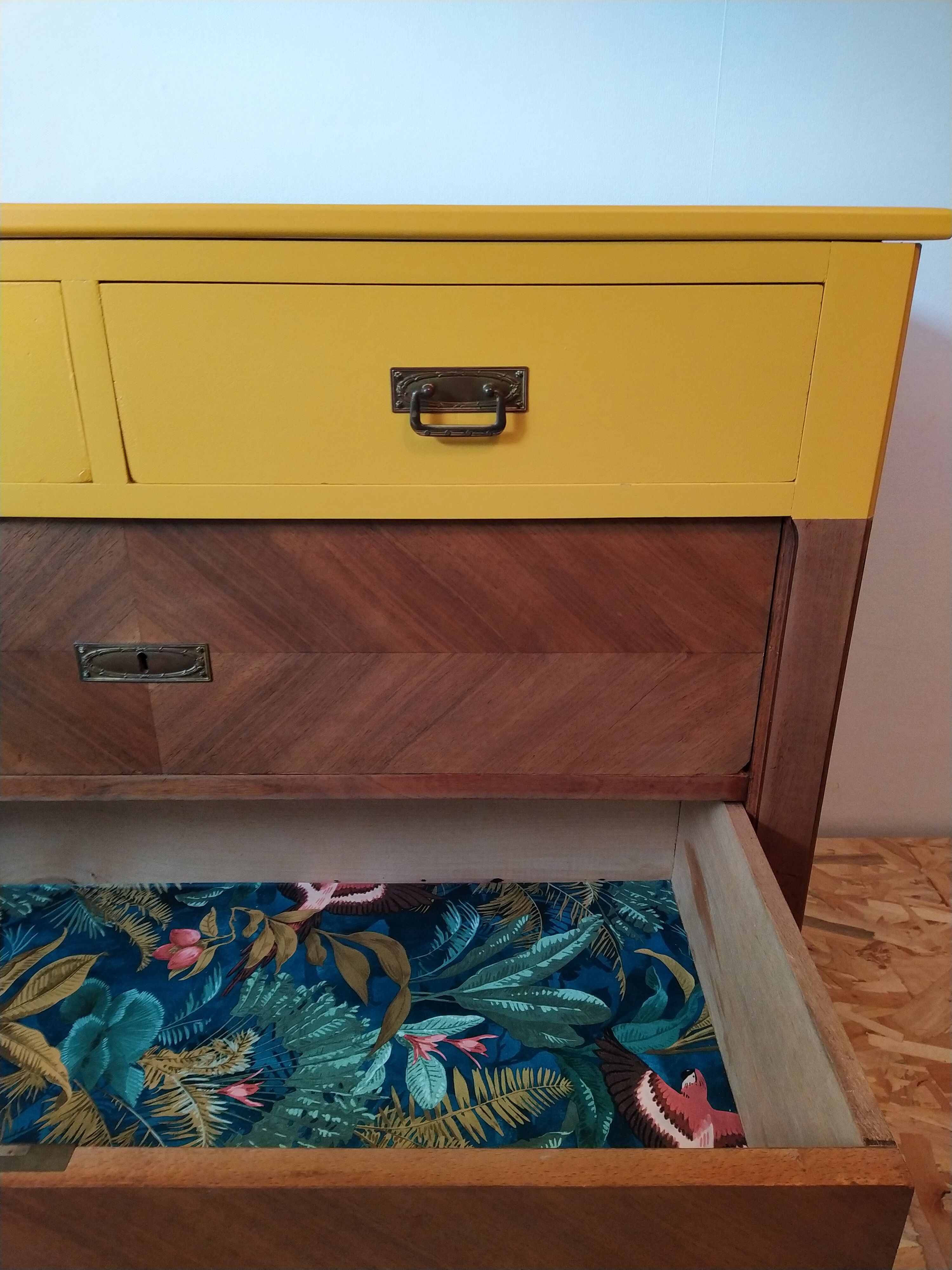 Yellow chest of drawers