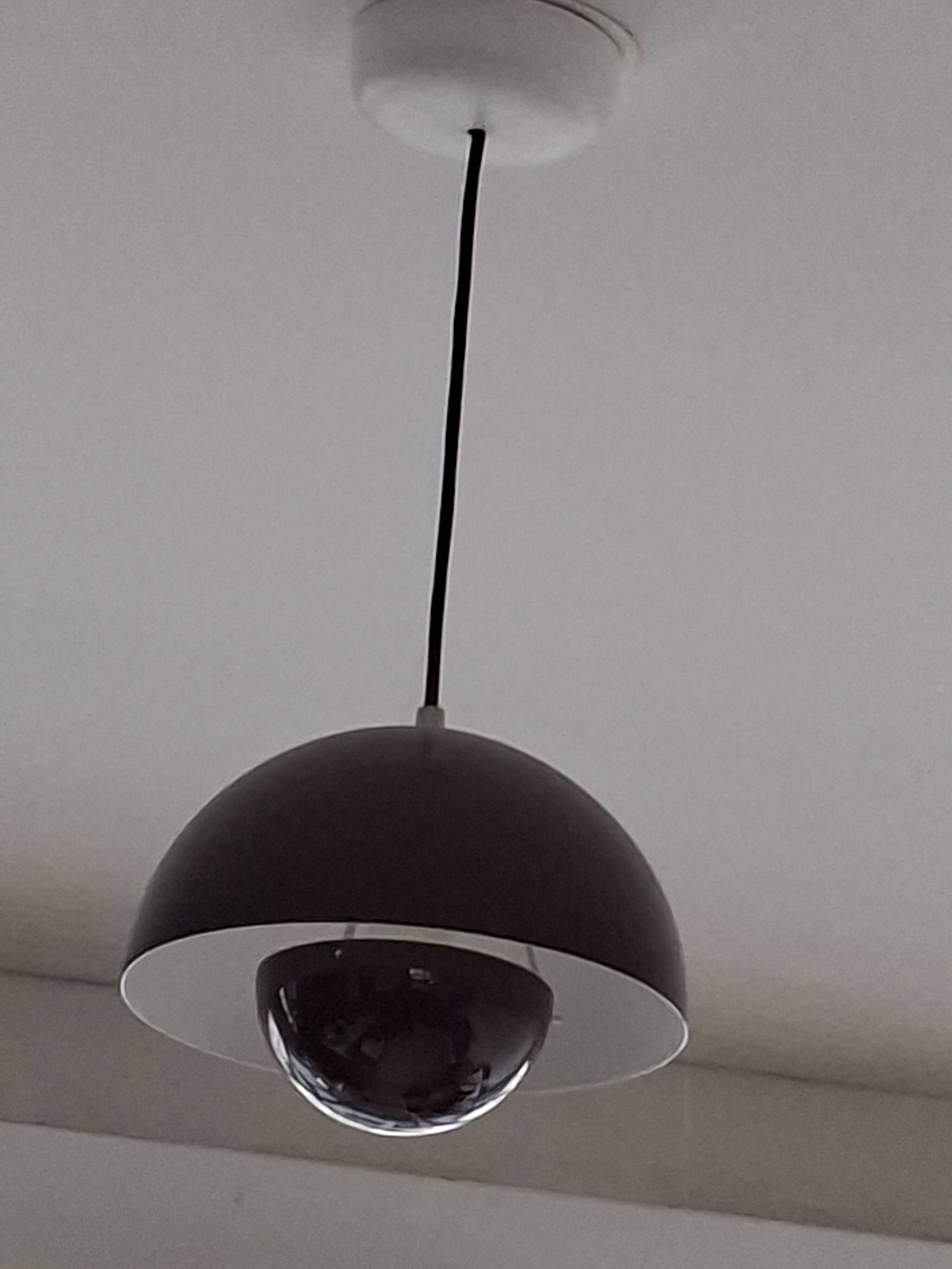 Suspension FlowerPot metal plum / Ø 23 cm - By Verner Panton, 1968