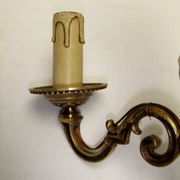 Old bronze double candle holder wall light